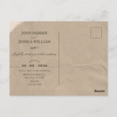 Hochzeit mit Vintagem Foto Postkarte (Rückseite)