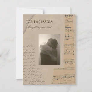 Hochzeit mit Vintagem Foto Postkarte