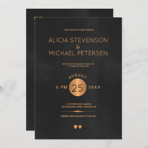 Hochzeit mit Vintagem Kupfer Einladung