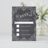 Hochzeit mit Vintagem Rahmen und Tafel RSVP Karte (Stehend Vorderseite)