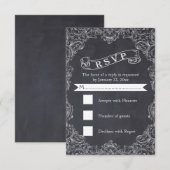 Hochzeit mit Vintagem Rahmen und Tafel RSVP Karte (Vorne/Hinten)