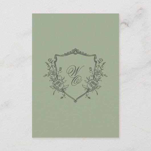 Hochzeit mit Vintagem Wappen Begleitkarte (Rückseite)