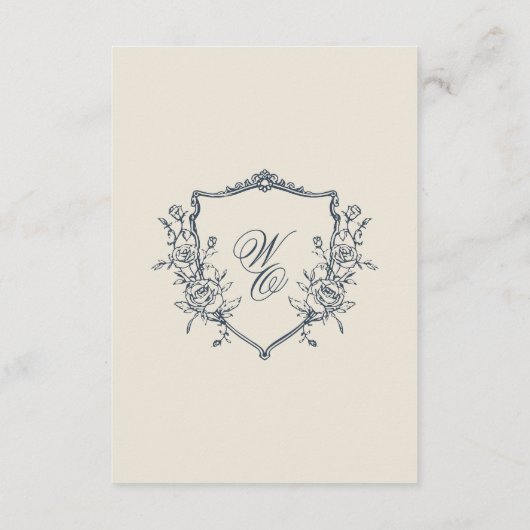 Hochzeit mit Vintagem Wappen Begleitkarte (Rückseite)