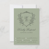 Hochzeit mit Vintagem Wappen RSVP Karte (Vorderseite)