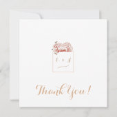 Hochzeit mit Vintagen Blumen Dankeskarte (Rückseite)
