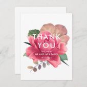 Hochzeit mit Vintager Rose Dankeskarte (Vorne/Hinten)