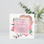 Hochzeit mit Vintager Rose Programm (Stehend Vorderseite)