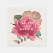 Hochzeit mit Vintager Rose Serviette (Vorderseite)