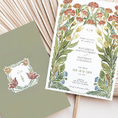 Hochzeit mit Vintager Wildblume Einladung