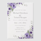 Hochzeit mit violetten Wasserfarben Pergament Einladungen (Vorderseite)