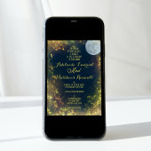 Hochzeit mit Vollmond: Blue & Gold Einladung