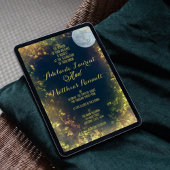 Hochzeit mit Vollmond: Blue & Gold Einladung