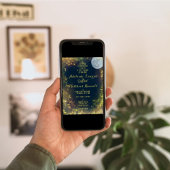 Hochzeit mit Vollmond: Blue & Gold Einladung