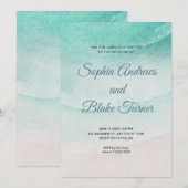 Hochzeit mit Wasser und Sand Einladung (Vorne/Hinten)