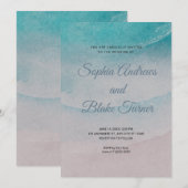 Hochzeit mit Wasser und Sand Einladung (Vorne/Hinten)