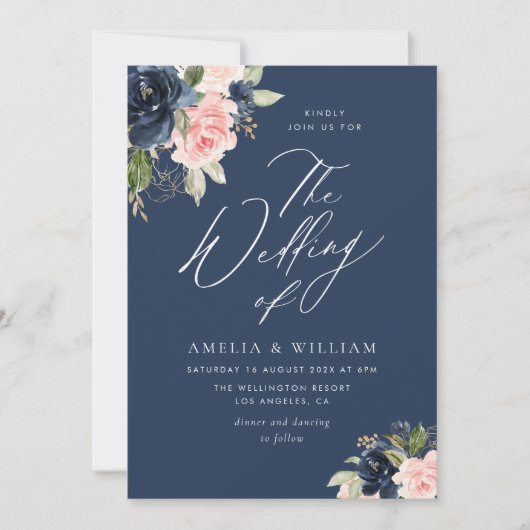 Hochzeit mit Wasserfarbe Einladung (Vorderseite)