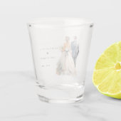 Hochzeit mit Wasserfarbe Schnapsglas (Rückseite)