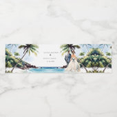 Hochzeit mit Wasserfarbe Wasserflaschenetikett (Einzelnes Label)