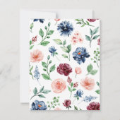 Hochzeit mit Wasserfarben Dankeskarte (Rückseite)