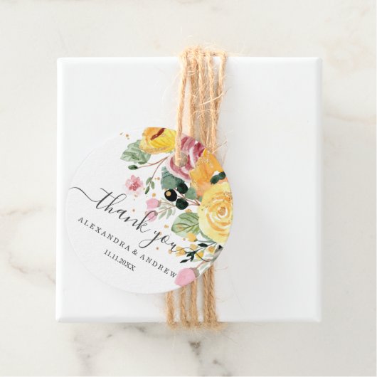 Hochzeit mit Wasserfarben Geschenkanhänger (Beispiel)