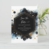 Hochzeit mit Watercolor Chic Celestial Save The Date (Stehend Vorderseite)