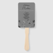 Hochzeit mit weichem grauem Flor Fächer (Vorderseite)