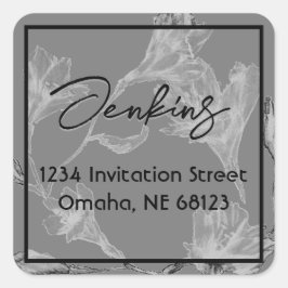 Hochzeit mit weichem grauem Flor Quadratischer Aufkleber