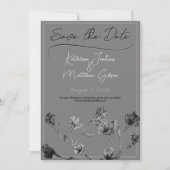 Hochzeit mit weichem grauem Flor Save The Date (Vorderseite)