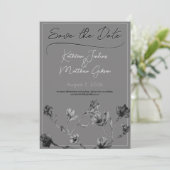 Hochzeit mit weichem grauem Flor Save The Date (Stehend Vorderseite)