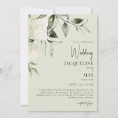 Hochzeit mit weißem Hydrangeas Einladung (Vorderseite)