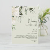 Hochzeit mit weißem Hydrangeas Einladung (Stehend Vorderseite)