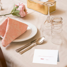 Hochzeit mit weißem Rot-Drehbuch Platzkarte