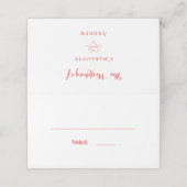 Hochzeit mit weißem Rot-Drehbuch Platzkarte (Außenseite Aufgefaltet)