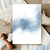 Hochzeit mit weißer, blass blauer Wasserfarbe Einladung