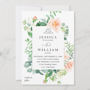 Hochzeit mit weißer Blüte 2b Einladung