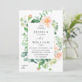 Hochzeit mit weißer Blüte 2b Einladung (Stehend Vorderseite)
