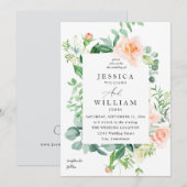 Hochzeit mit weißer Blüte 2b Einladung (Vorne/Hinten)