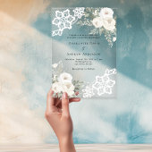 Hochzeit mit weißer Blüte Acryleinladungen