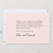 Hochzeit mit weißer Blüte Dankeskarte (Rückseite)