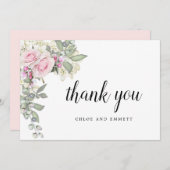 Hochzeit mit weißer Blüte Dankeskarte (Vorne/Hinten)