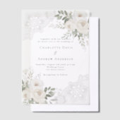 Hochzeit mit weißer Blüte Pergament Einladungen (Versetzt)