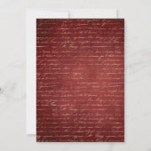 Hochzeit mit weißer, burgunischer und goldener Flo Einladung (Rückseite)