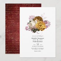 Hochzeit mit weißer, burgunischer und goldener Flo