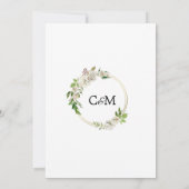 Hochzeit mit weißer Goldflora und Wasserfarbe Einladung (Rückseite)