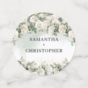 Hochzeit mit weißer Rose, grün und gold Konfetti