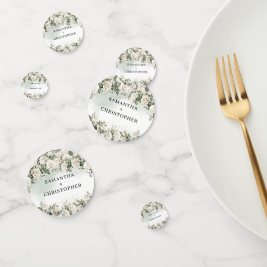 Hochzeit mit weißer Rose, grün und gold Konfetti (Gruppe)