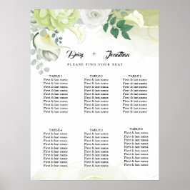 Hochzeit mit weißer Rose, Grün und Weiß Poster