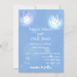 Hochzeit mit weißer Taube Einladung