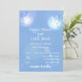 Hochzeit mit weißer Taube Einladung (Stehend Vorderseite)