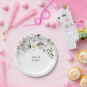 Hochzeit mit weißer und goldener Wasserfarbe Pappteller (Party)